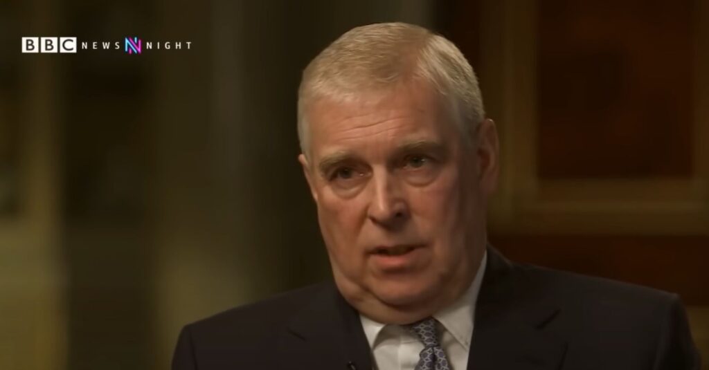 Prince Andrew speaking in BBC Newsnight interview