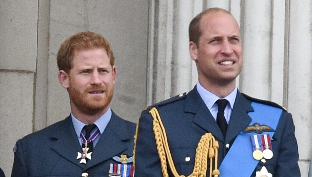 Prince Harry and William on palace balcony