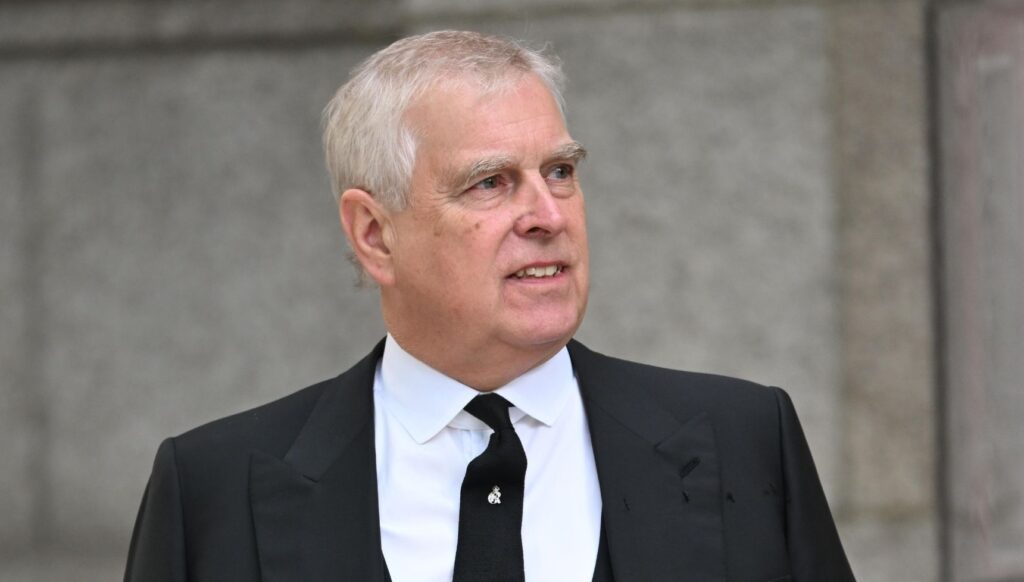 Andrew Mountbatten-Windsor at Duchess of Kent's funeral