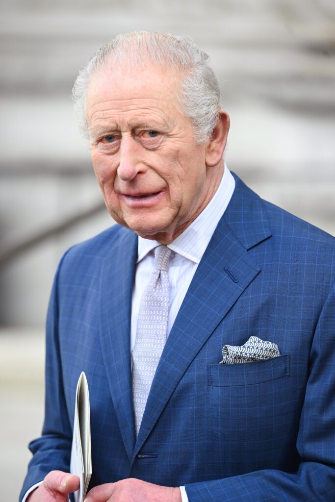 King Charles in blue suit