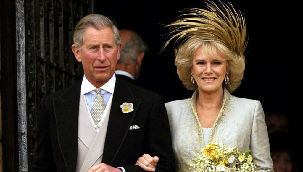 King Charles and Queen Camilla on their wedding day
