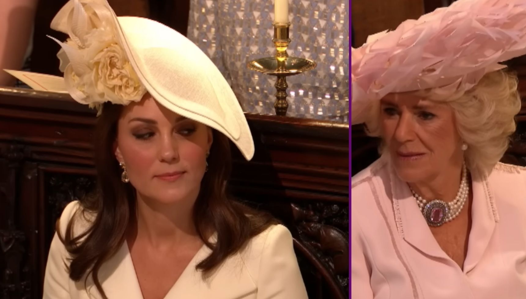 Moment Princess Kate Middleton and Queen Camilla 'desperately tried not to make eye contact with each other' at Harry and Meghan's wedding