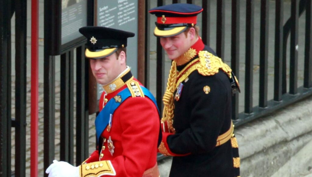 Prince William and Harry on his wedding day