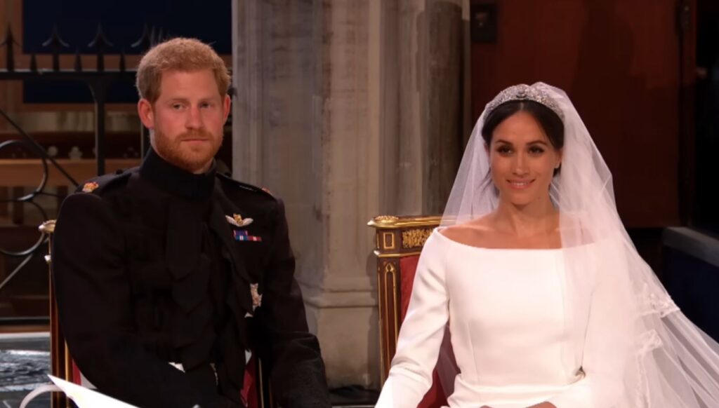 Prince Harry and Meghan Markle on their wedding day