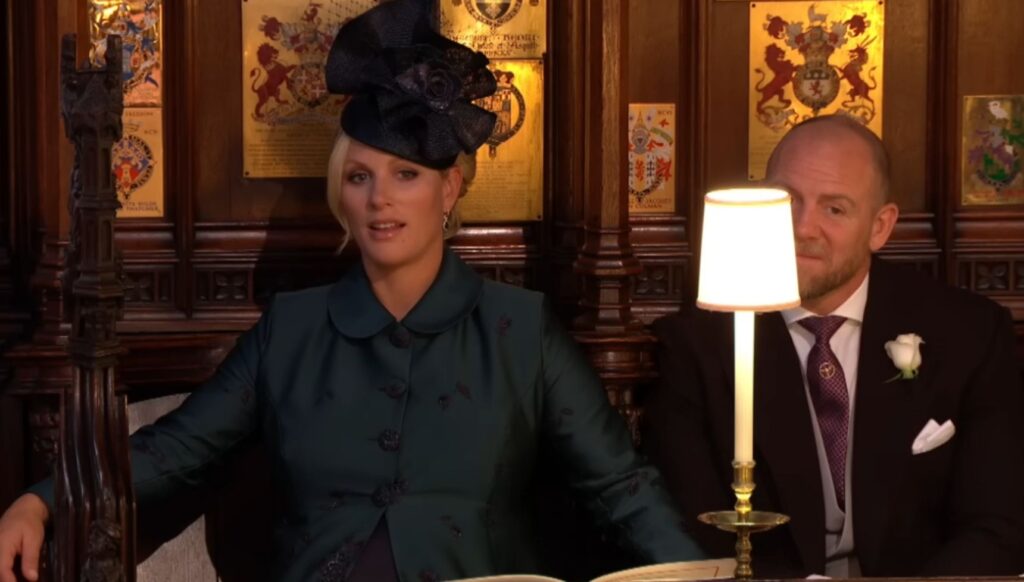Zara and Mike Tindall during Harry and Meghan's wedding