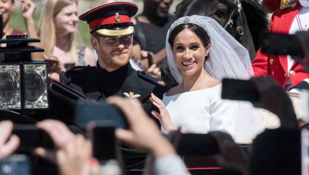 Prince Harry and Meghan Markle on wedding day