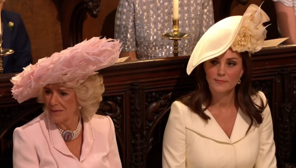 Queen Camilla and Kate Middleton at Harry and Meghan's wedding