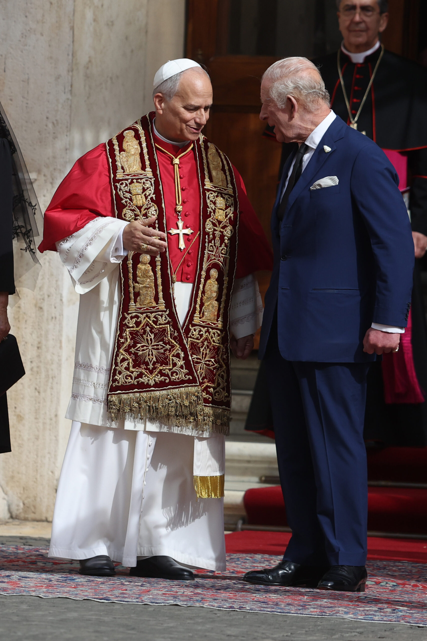 King Charles with Pope Leo during state visit