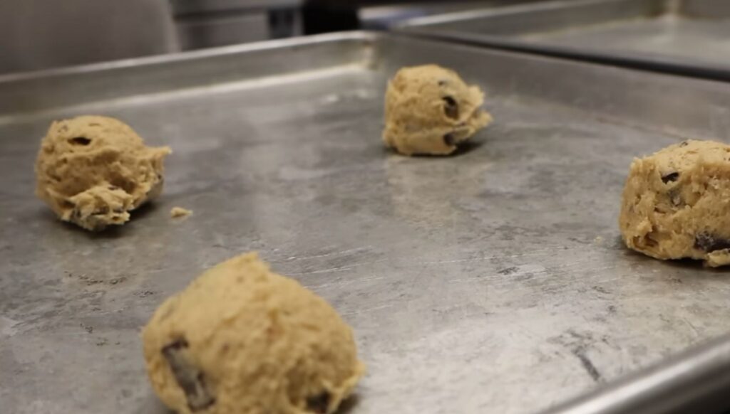 Darren McGrady's cookie dough laid on a tray