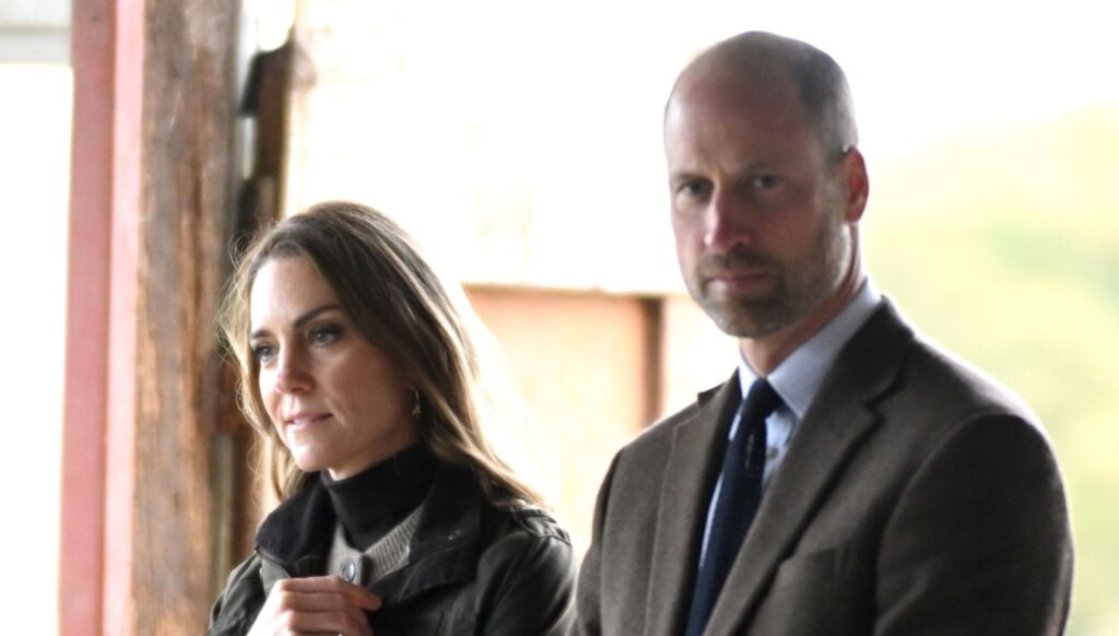 Prince William and Kate Middleton looking serious