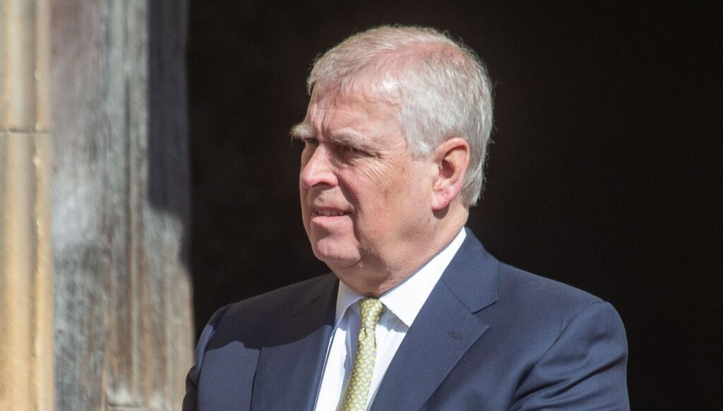 Prince Andrew looking serious
