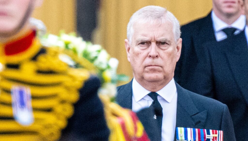 Prince Andrew at the queen's funeral