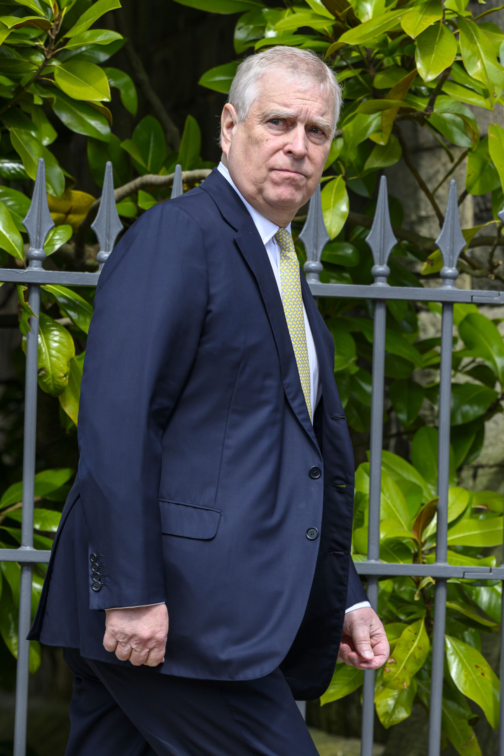 Prince Andrew in suit at Easter service