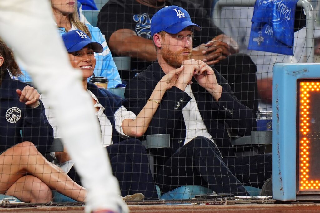 Meghan Markle and Prince Harry at LA Dodgers game