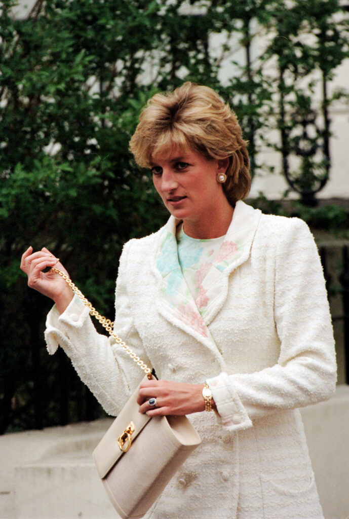 Princess Diana in a white suit 