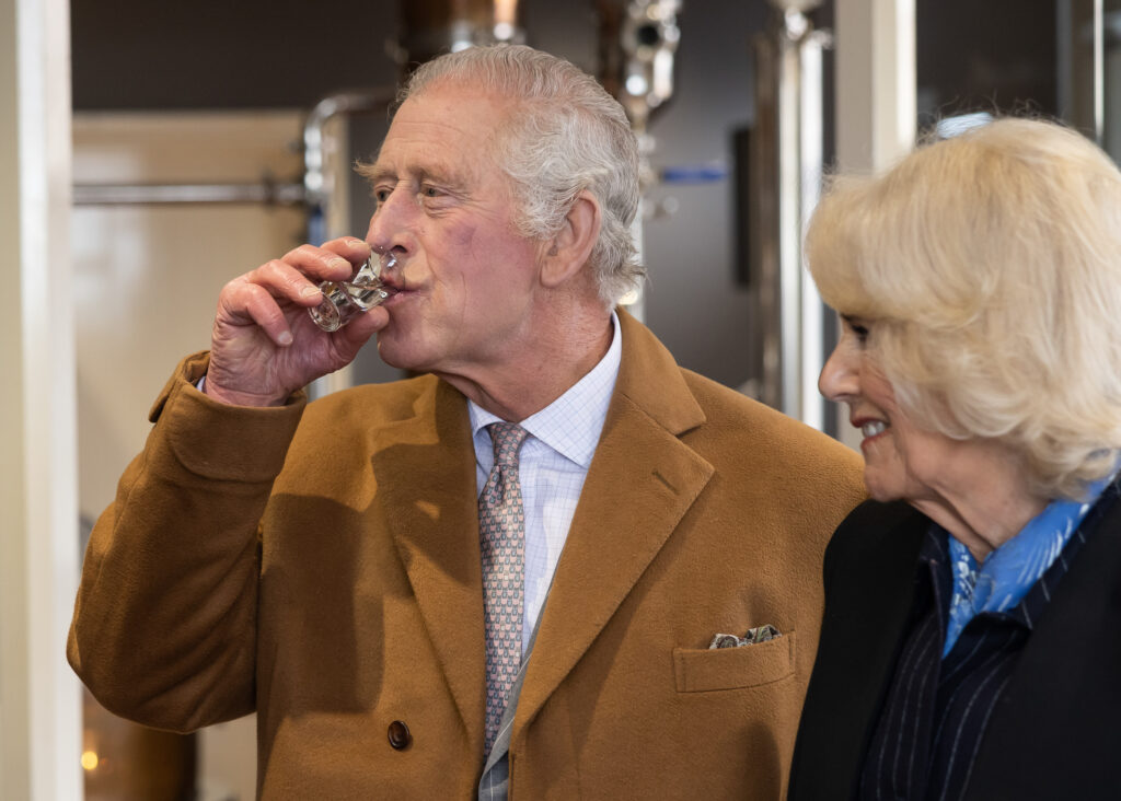 King Charles taking a shot