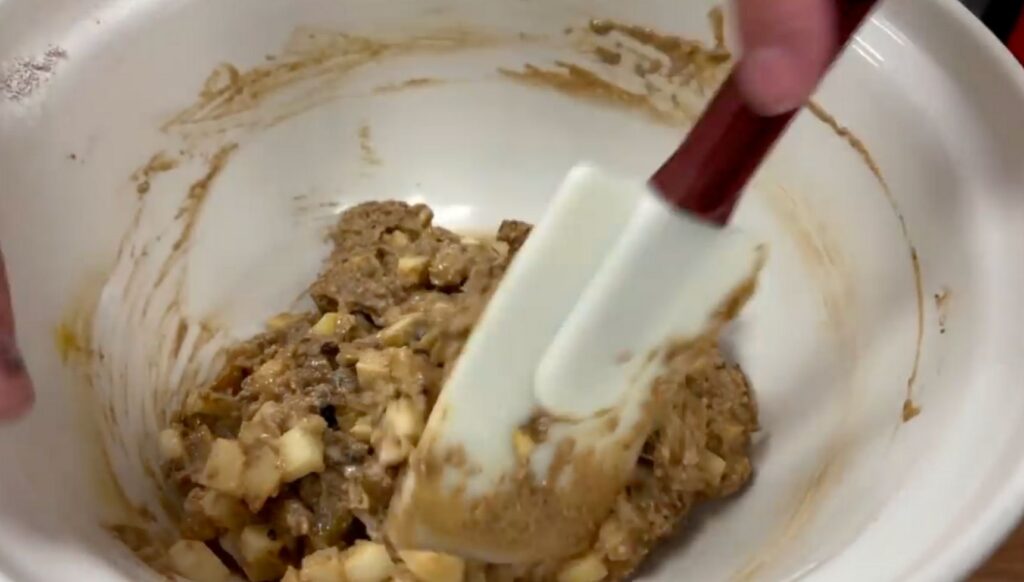 Cake mixture being mixed