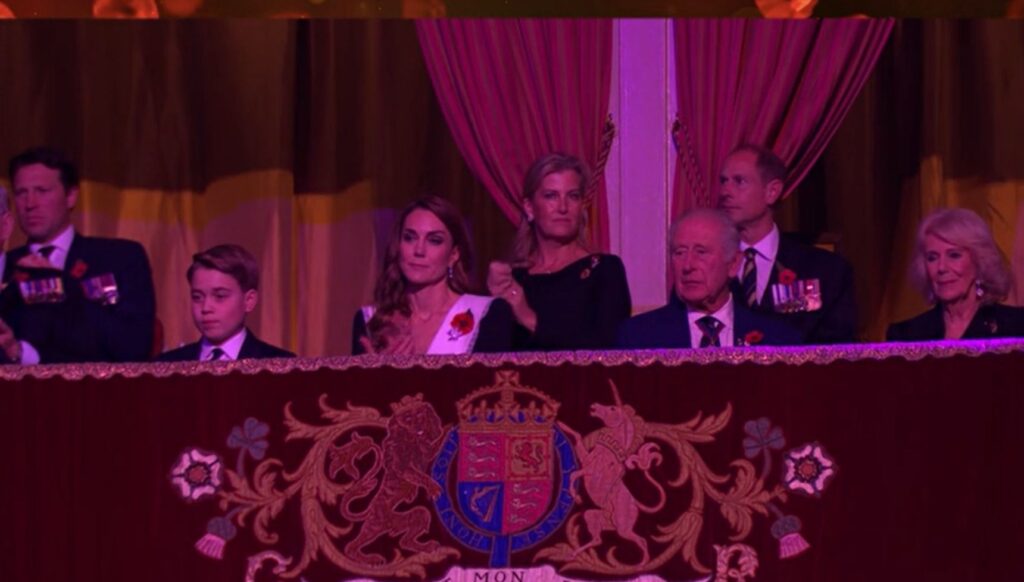 Prince George, Princess Kate, King Charles and Queen Camilla at Festival of Remembrance