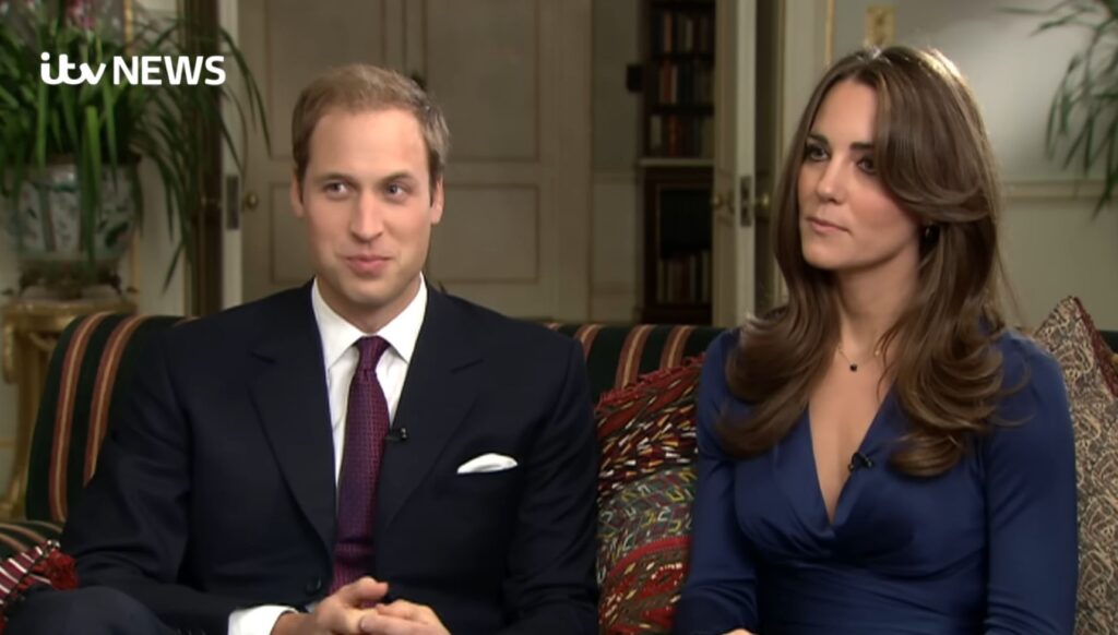 Prince William and Kate Middleton during engagement interview