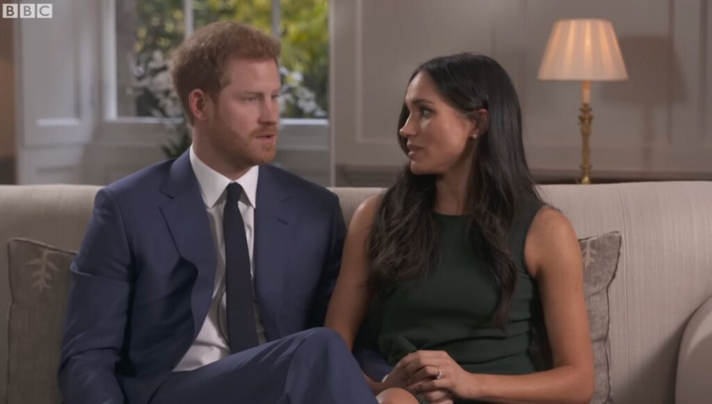 Prince Harry and Meghan Markle during their engagement interview