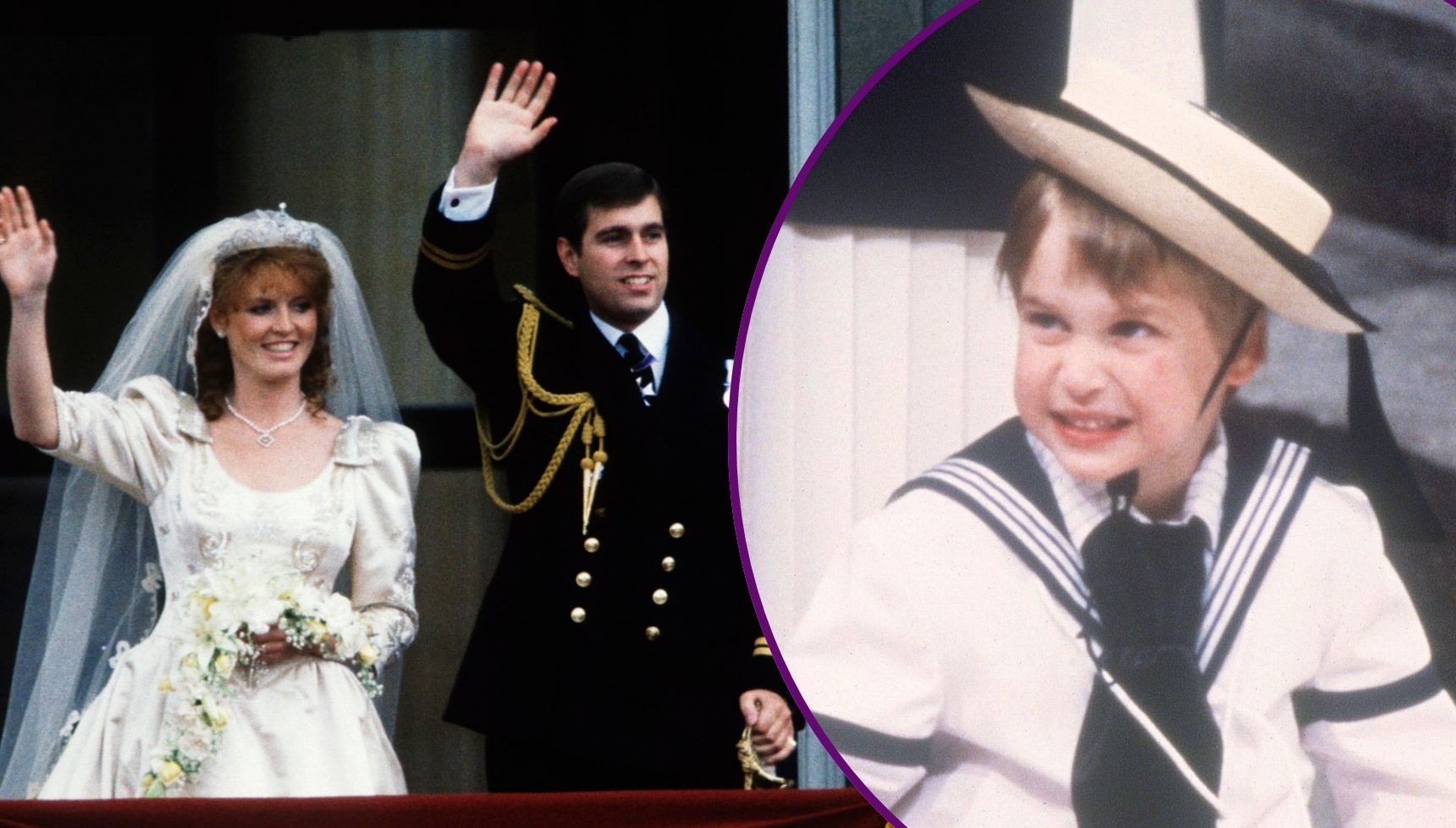 Sweet moment young Prince William jumped into uncle Andrew's arms at royal wedding