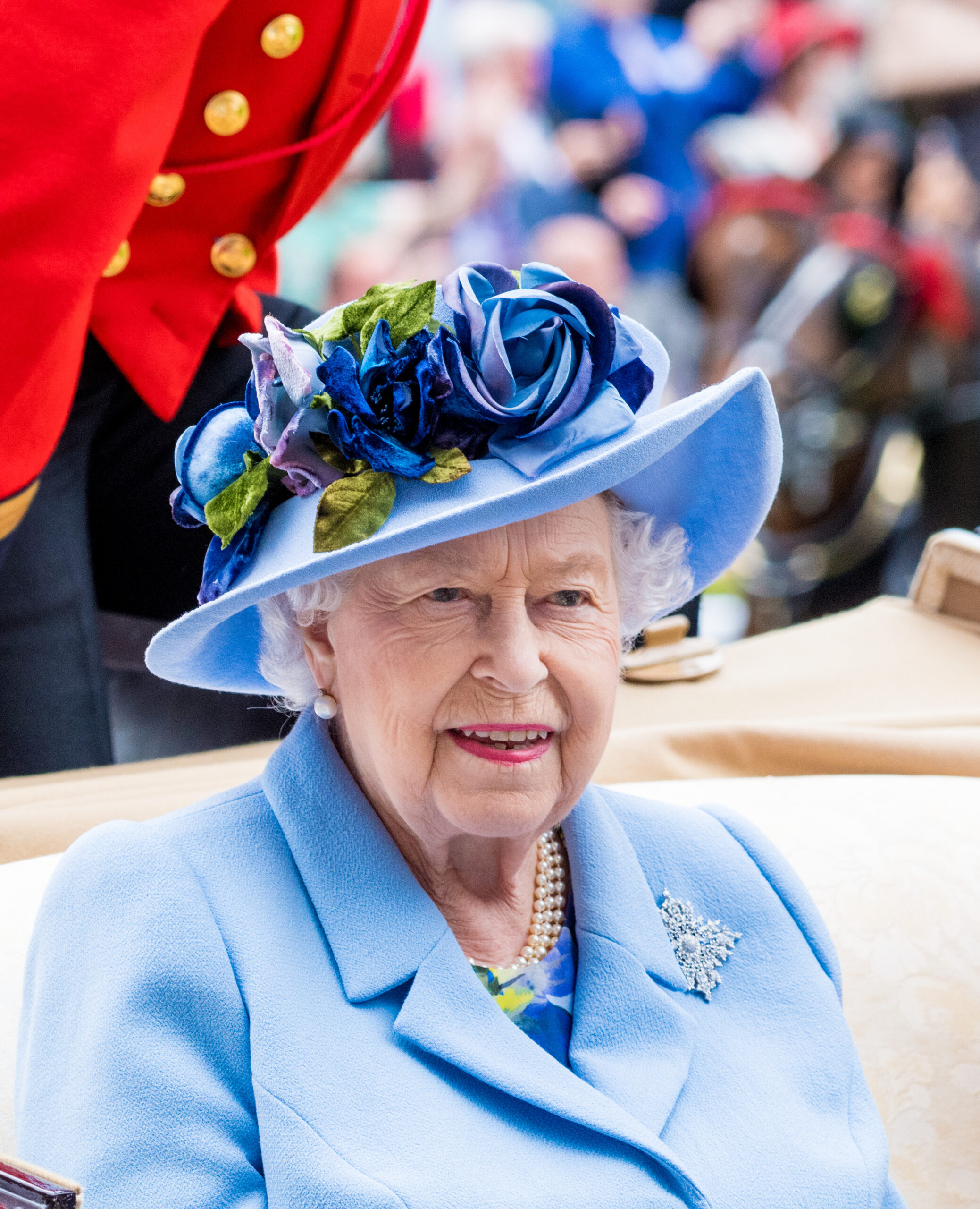 Queen Elizabeth II wearing blue