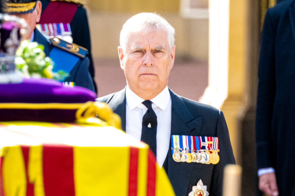 Prince Andrew at the queen's funeral