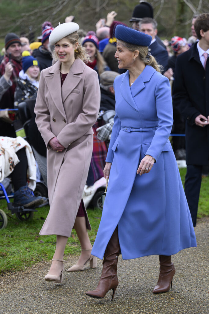 Lady Louise Windsor with Duchess Sophie at Sandringham