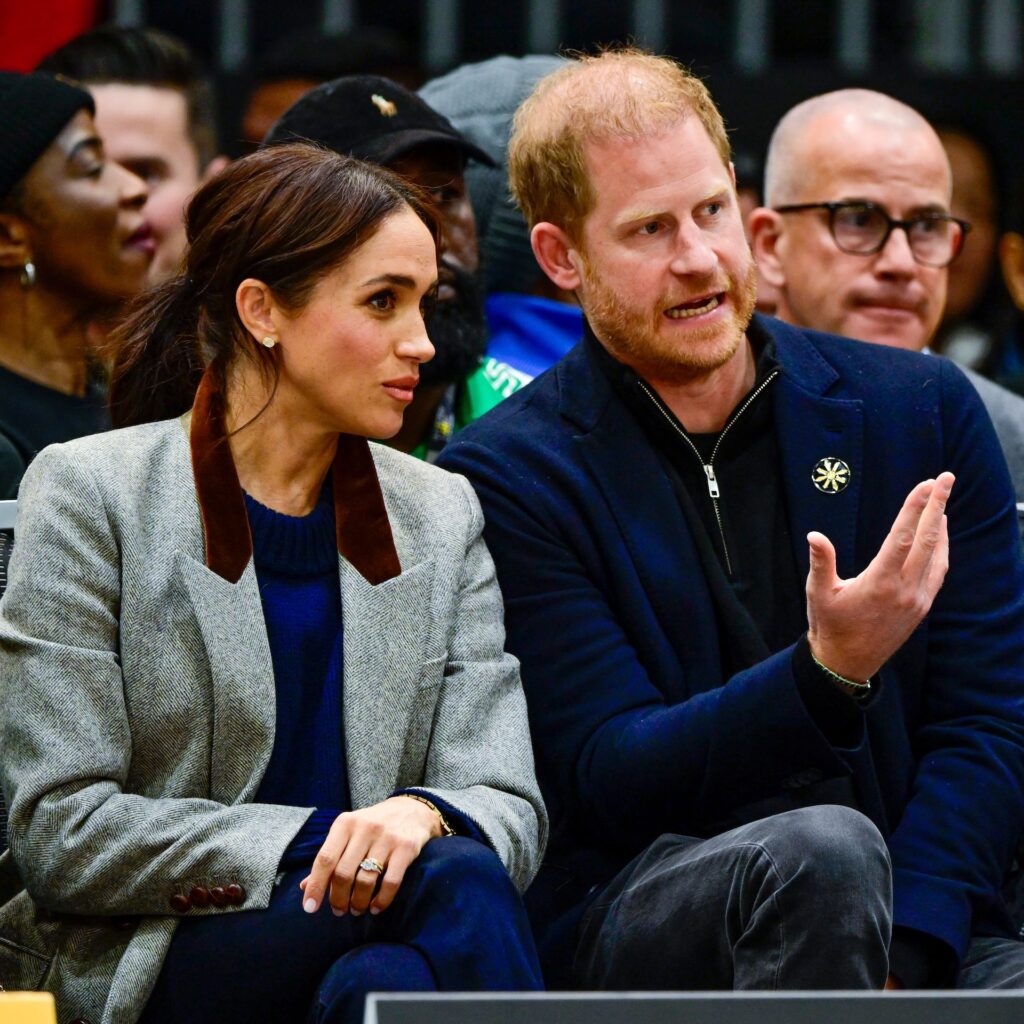 Meghan and Harry sitting down speaking