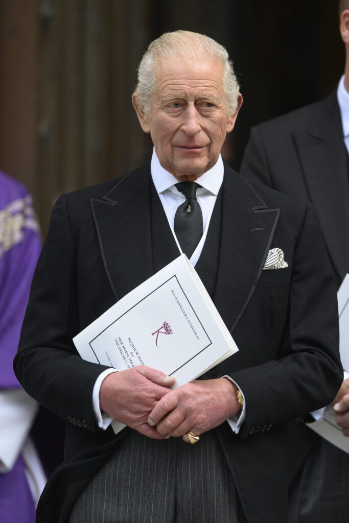 King Charles in funeral attire