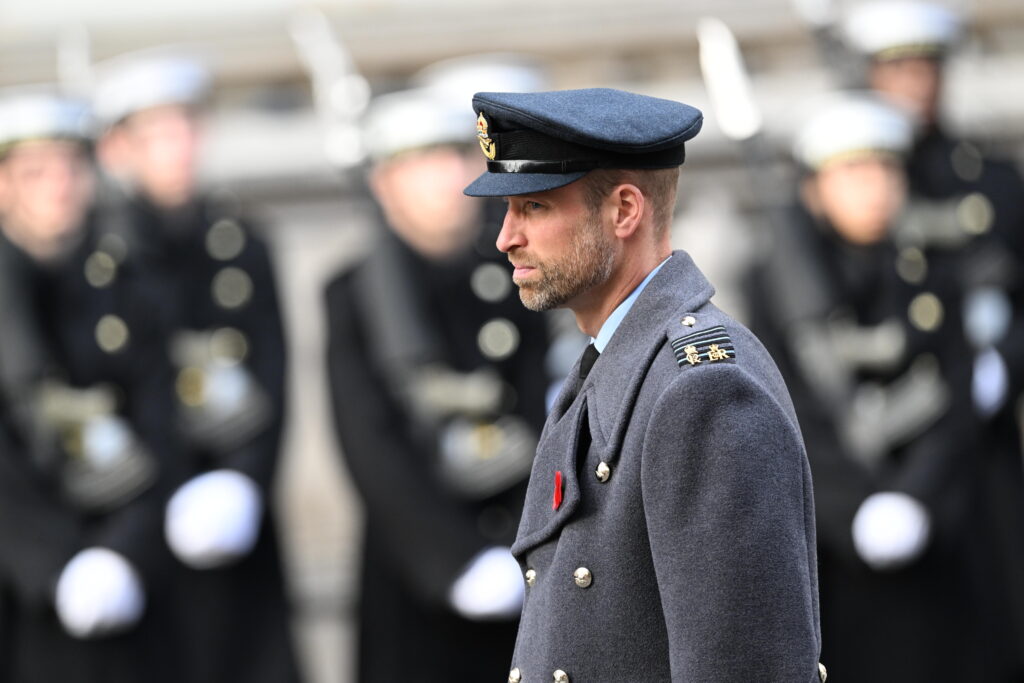 Prince William at the Remembrance Sunday service