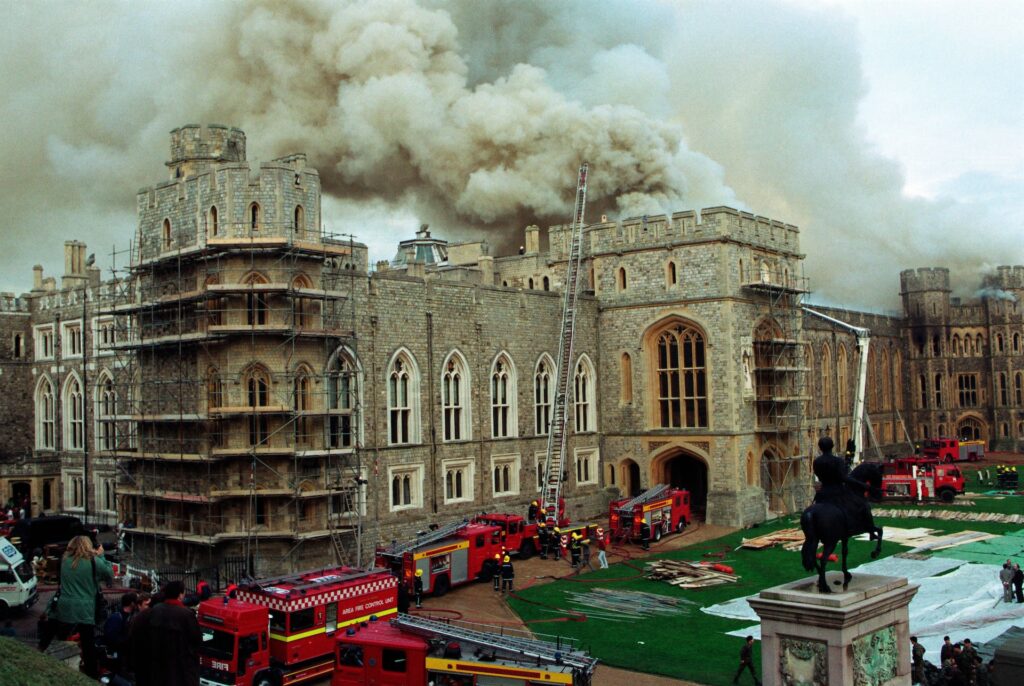 Windsor Castle on fire