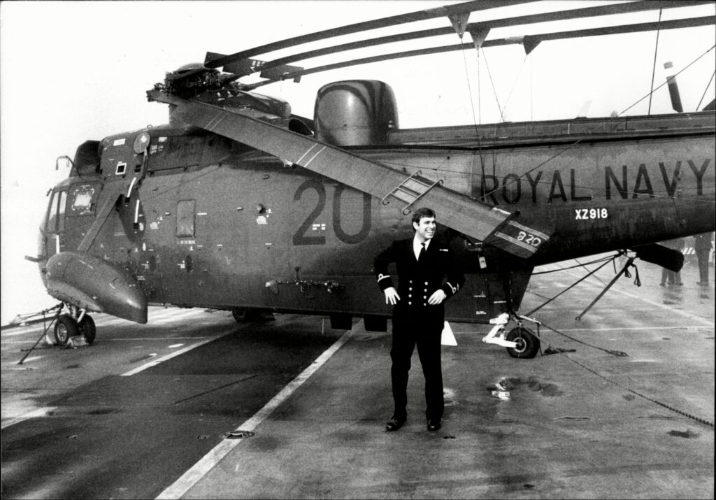 Prince Andrew during military career in 1982