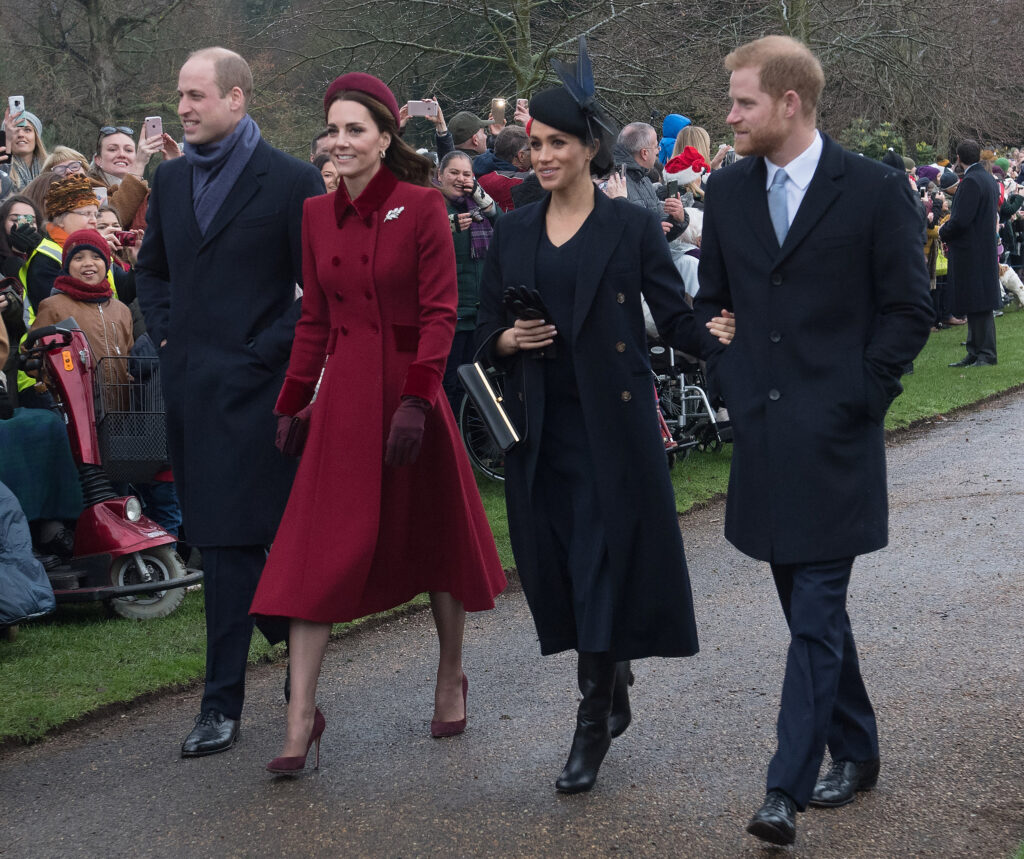 Prince Harry, Meghan Markle, Prince William and Kate Middleton at Sandringham
