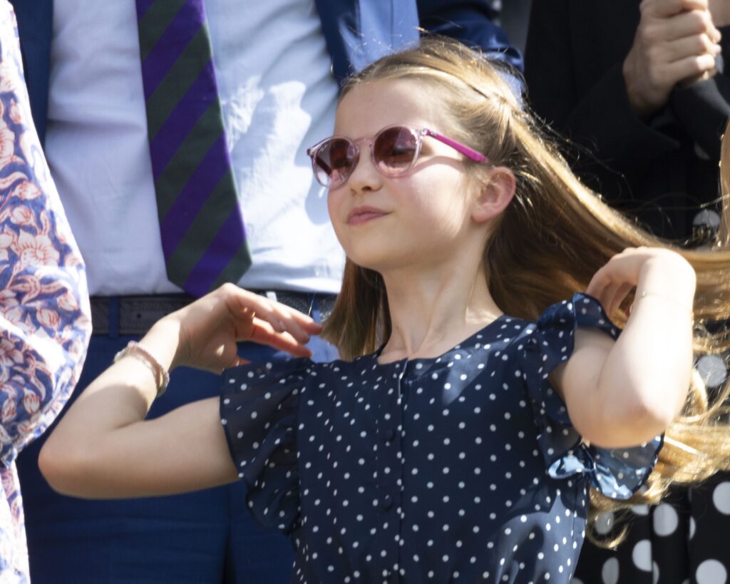 Princess Charlotte at Wimbledon with Kate Middleton