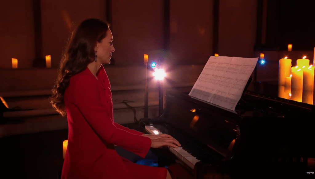 Kate Middleton playing piano
