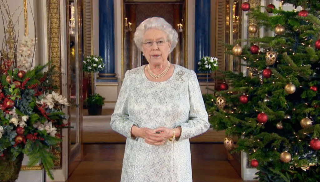 Queen Elizabeth delivering her Christmas speech in 2012