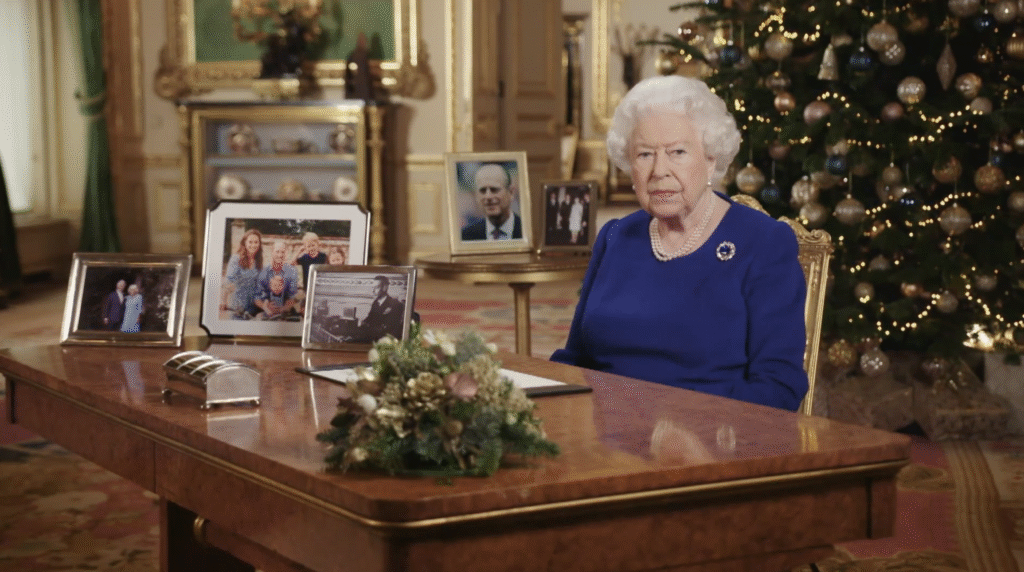 Queen Elizabeth II giving Christmas Day speech 2019