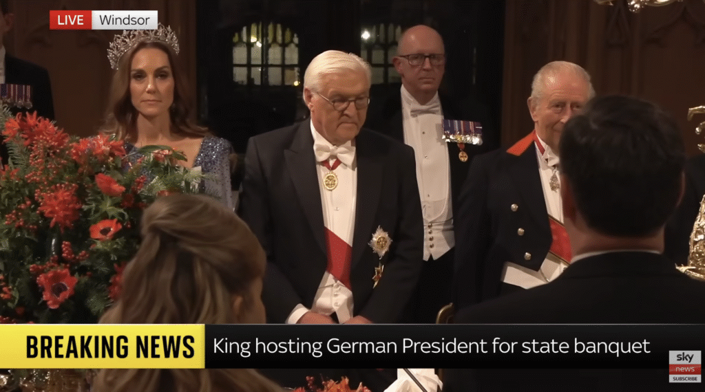 King Charles and Kate Middleton at the State Banquet