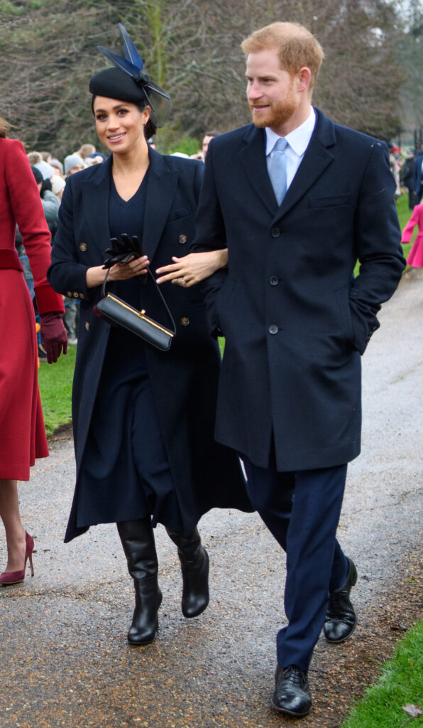 Meghan Markle and Prince Harry during Christmas Day walkabout