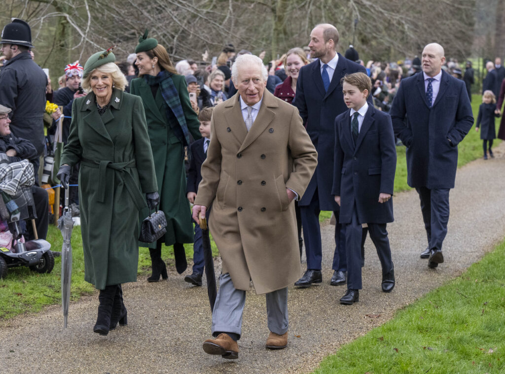 King Charles leading the Christmas walkabout at Sandringham