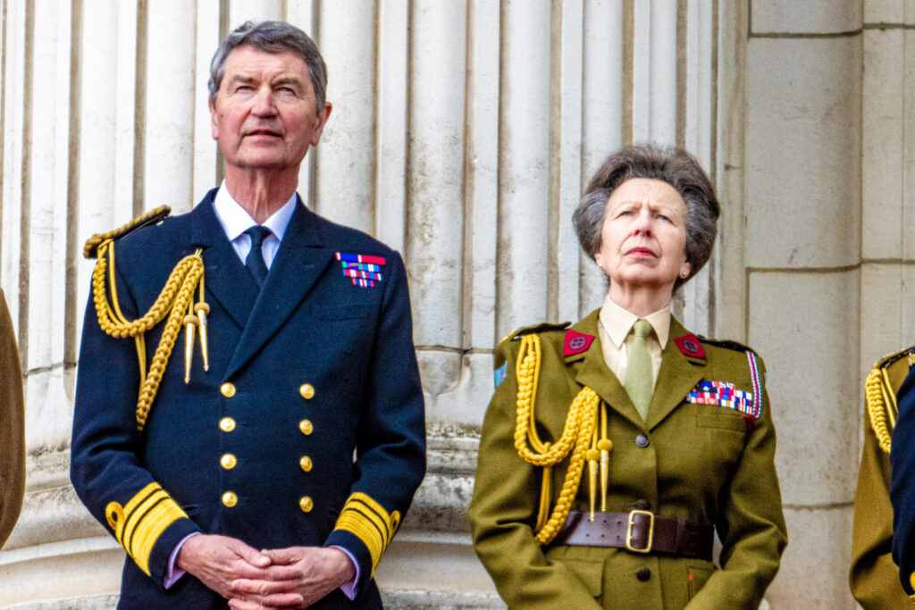 Timothy Laurence and Princess Anne on palace balcony