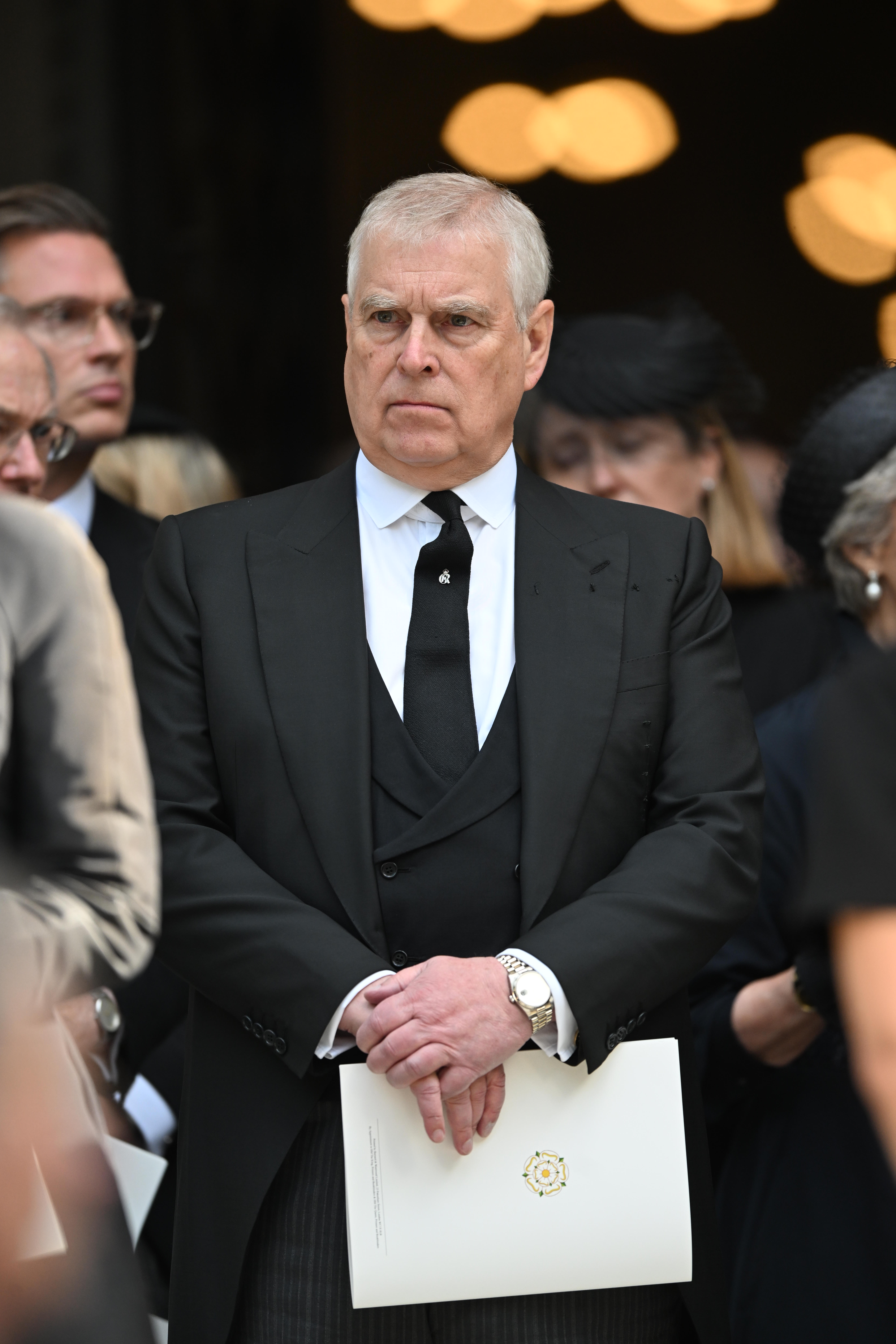Andrew Mountbatten-Windsor at Duchess of Kent's funeral