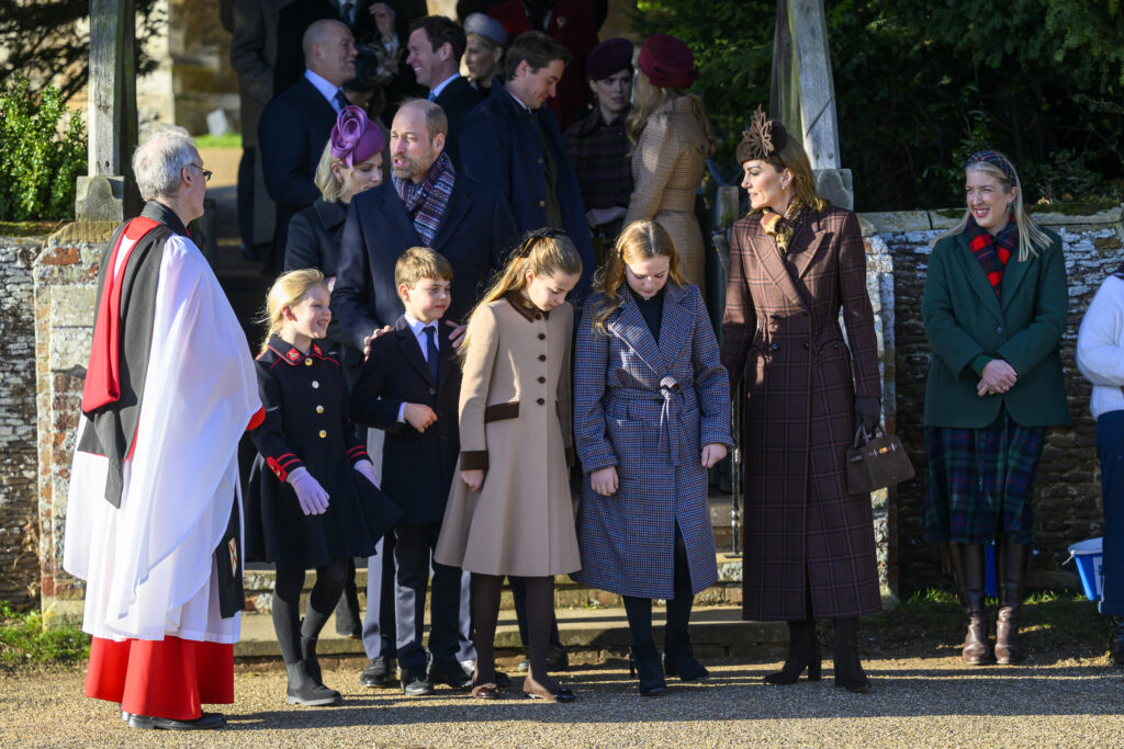 Kate Middleton with Mia Tindall and Princess Charlotte on Christmas Day