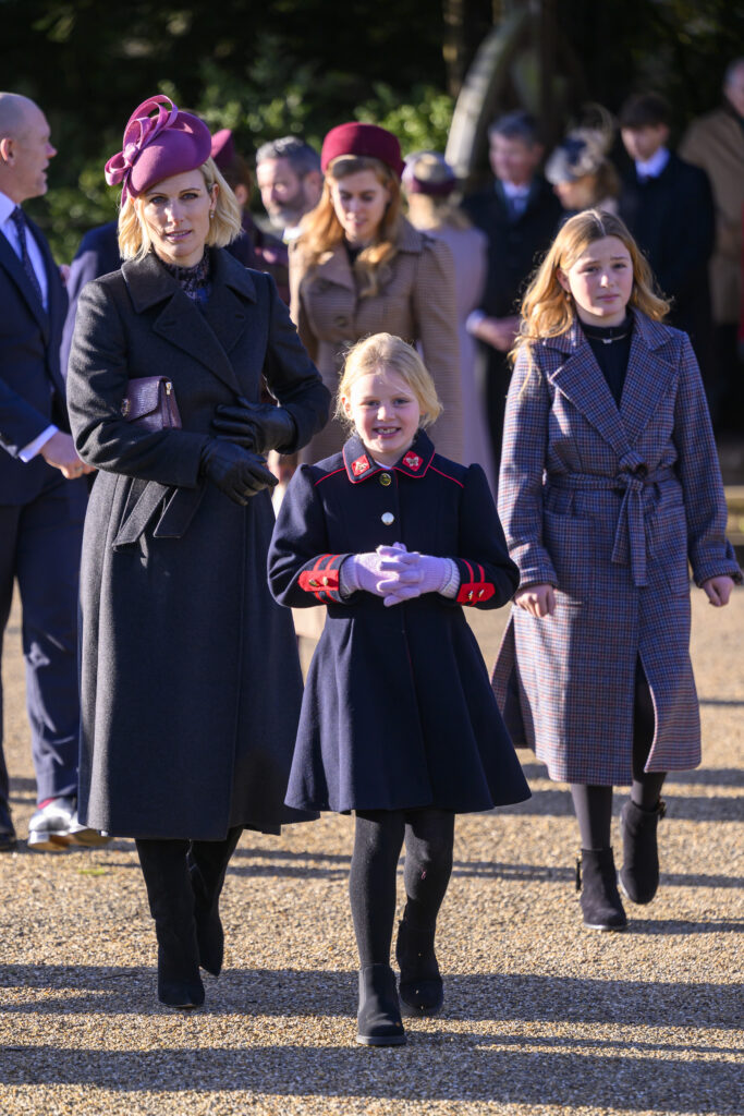 Zara Tindall with Lena and Mia on Christmas Day