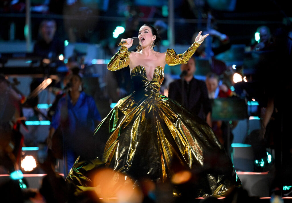 Katy Perry performing at King Charles and Queen Camilla's coronation concert