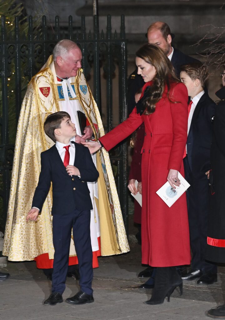 Prince Louis and Princess Kate at the Together at Christmas carol service 2024