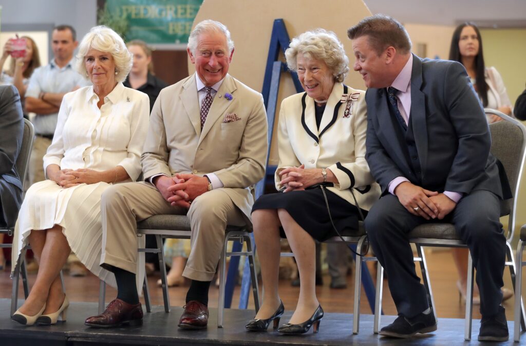 Shan Legge-Bourke with Queen Camilla and King Charles