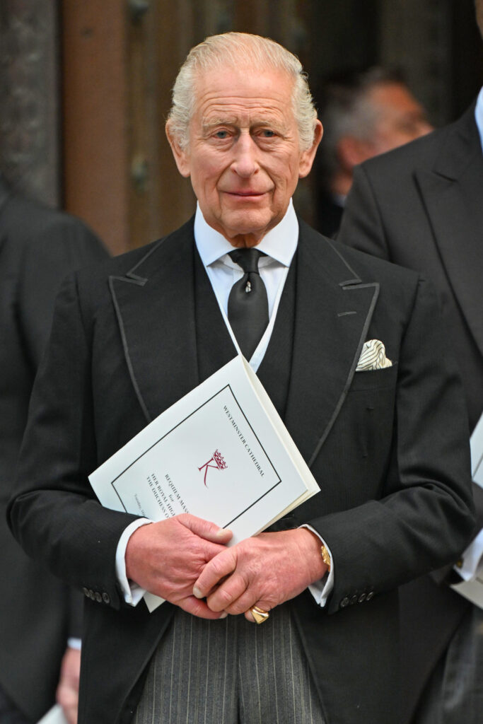 King Charles photographed at Westminster Cathedral in London alongside the congregation for the Requiem Mass of the Duchess of Kent.
