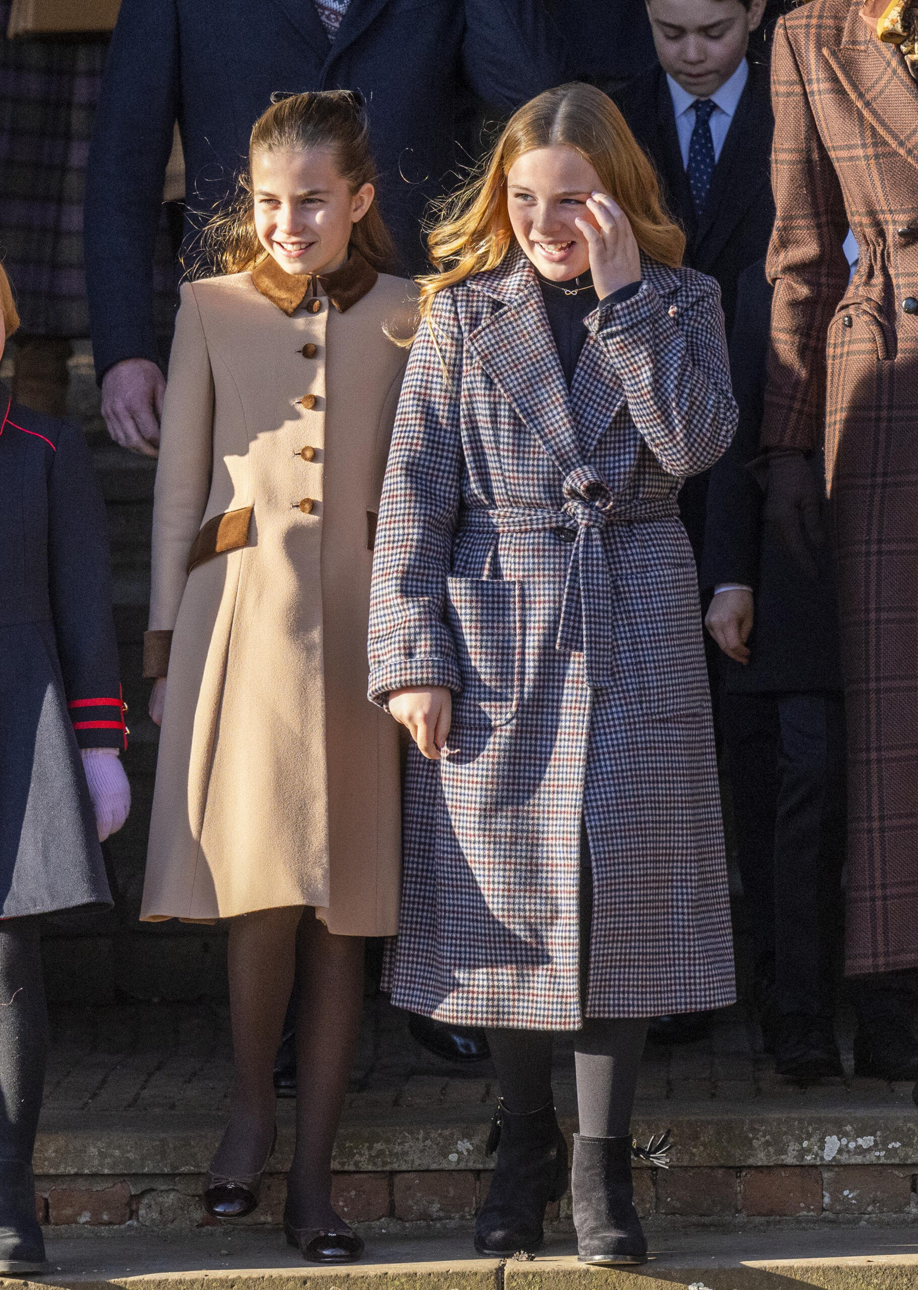Mia Tindall and Princess Charlotte at Christmas Day walkabout